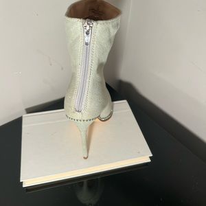 High Heeled Denim ankle length boot size 8 (New)